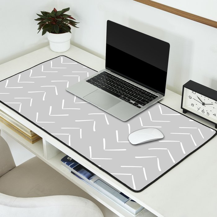 Boho Big Arrows in Grey Desk Mat Gallery Image 2
