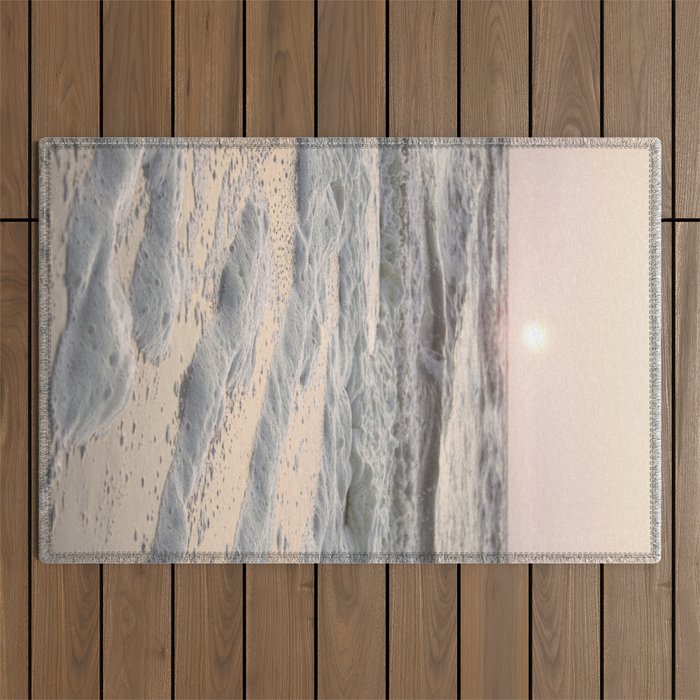 Pastel Tones Ocean In Holland Photo | Dutch Coast Seafoam And Waves Art Print | Travel Photography Outdoor Rug Gallery Image 1