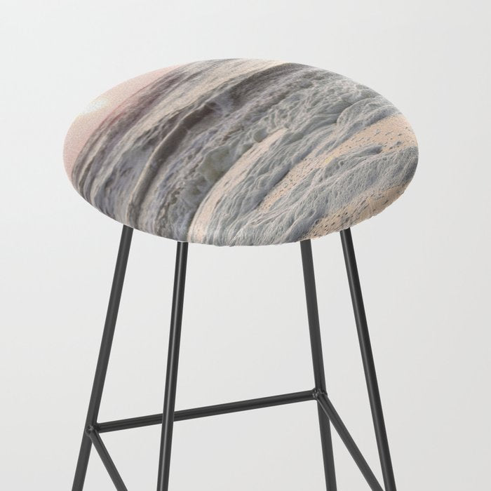 Pastel Tones Ocean In Holland Photo | Dutch Coast Seafoam And Waves Art Print | Travel Photography Stool Gallery Image 2