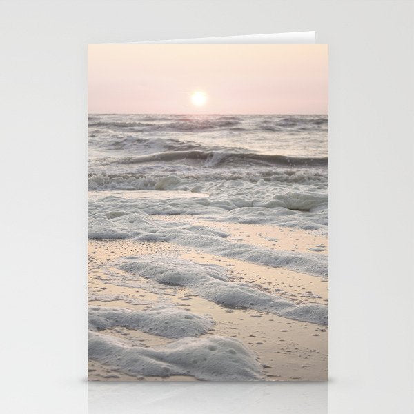 Pastel Tones Ocean In Holland Photo | Dutch Coast Seafoam And Waves Art Print | Travel Photography Stationery Card Gallery Image 2