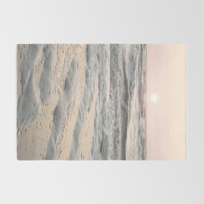 Pastel Tones Ocean In Holland Photo | Dutch Coast Seafoam And Waves Art Print | Travel Photography Rug Gallery Image 2