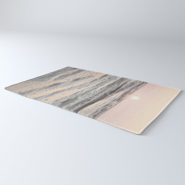 Pastel Tones Ocean In Holland Photo | Dutch Coast Seafoam And Waves Art Print | Travel Photography Rug Gallery Image 3