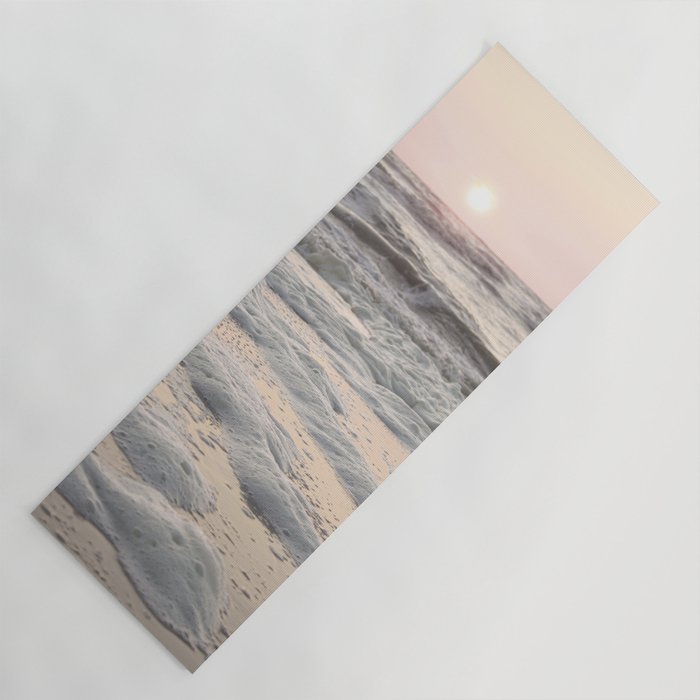 Pastel Tones Ocean In Holland Photo | Dutch Coast Seafoam And Waves Art Print | Travel Photography Yoga Mat Gallery Image 1