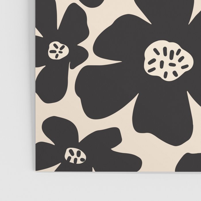 Black and White Retro Daisy Poster Gallery Image 3