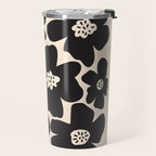 Black and White Retro Daisy Travel Mug Gallery Image 2