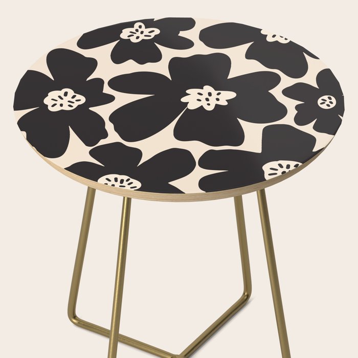 Black and White Retro Daisy Side Table Gallery Image 2