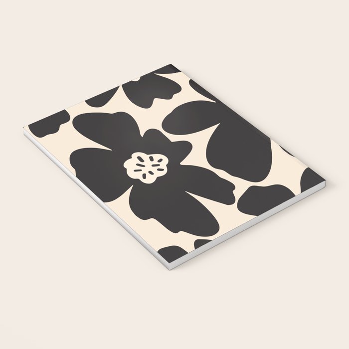 Black and White Retro Daisy Notebook Gallery Image 3