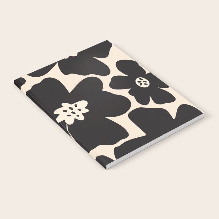 Black and White Retro Daisy Notebook Gallery Image 2
