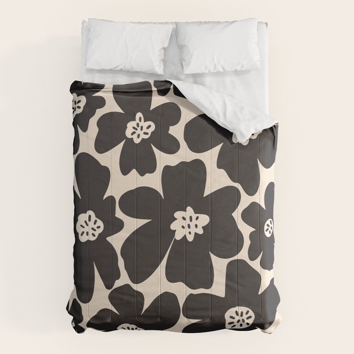 Black and White Retro Daisy Comforter Gallery Image 6