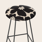 Black and White Retro Daisy Stool Gallery Image 2