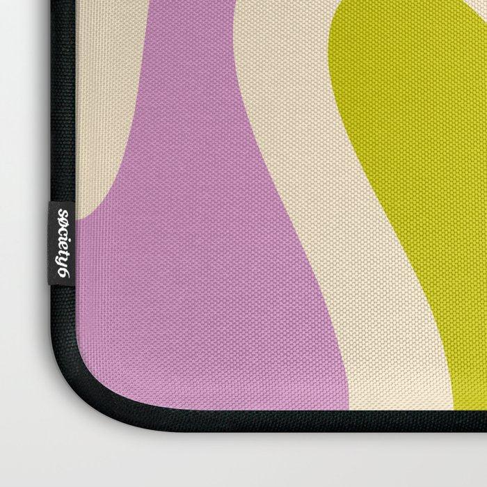 Smooth Contours Retro Modern Abstract Pattern Pastel Lavender Lime Orange Mint Laptop Sleeve Gallery Image 3