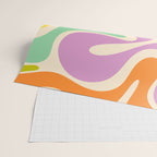 Smooth Contours Retro Modern Abstract Pattern Pastel Lavender Lime Orange Mint Wrapping Paper Gallery Image 2