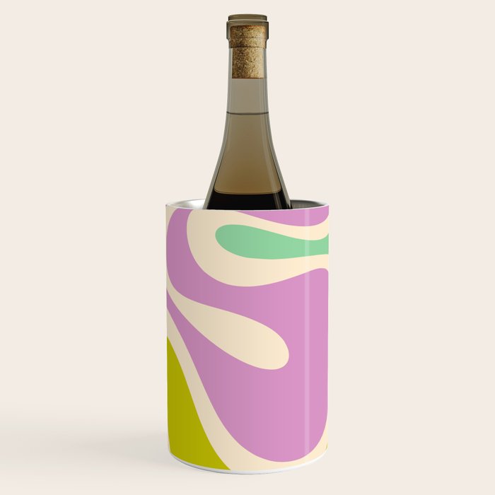 Smooth Contours Retro Modern Abstract Pattern Pastel Lavender Lime Orange Mint Wine Chiller Gallery Image 1