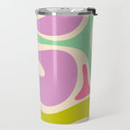 Smooth Contours Retro Modern Abstract Pattern Pastel Lavender Lime Orange Mint Travel Mug Gallery Image 2
