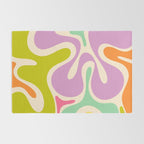 Smooth Contours Retro Modern Abstract Pattern Pastel Lavender Lime Orange Mint Rug Gallery Image 2