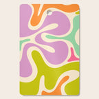 Smooth Contours Retro Modern Abstract Pattern Pastel Lavender Lime Orange Mint Cutting Board Gallery Image 1