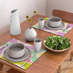 Smooth Contours Retro Modern Abstract Pattern Pastel Lavender Lime Orange Mint Placemat Gallery Image 2