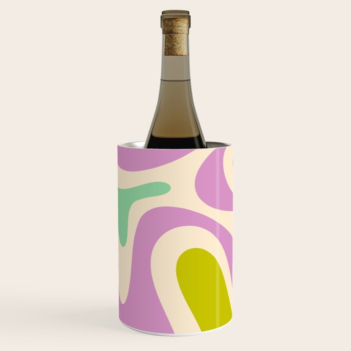 Smooth Contours Retro Modern Abstract Pattern Pastel Lavender Lime Orange Mint Wine Chiller Gallery Image 2