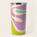 Smooth Contours Retro Modern Abstract Pattern Pastel Lavender Lime Orange Mint Travel Mug Gallery Image 1