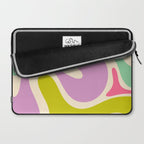 Smooth Contours Retro Modern Abstract Pattern Pastel Lavender Lime Orange Mint Laptop Sleeve Gallery Image 2