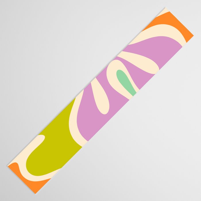 Smooth Contours Retro Modern Abstract Pattern Pastel Lavender Lime Orange Mint Table Runner Gallery Image 3