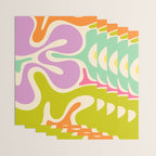 Smooth Contours Retro Modern Abstract Pattern Pastel Lavender Lime Orange Mint Wrapping Paper Gallery Image 3