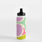 Smooth Contours Retro Modern Abstract Pattern Pastel Lavender Lime Orange Mint Water Bottle Gallery Image 2