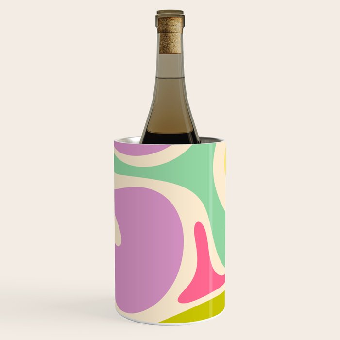 Smooth Contours Retro Modern Abstract Pattern Pastel Lavender Lime Orange Mint Wine Chiller Gallery Image 3