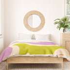 Smooth Contours Retro Modern Abstract Pattern Pastel Lavender Lime Orange Mint Duvet Cover Gallery Image 3