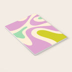 Smooth Contours Retro Modern Abstract Pattern Pastel Lavender Lime Orange Mint Notebook Gallery Image 3