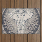 Indian Elephant Mandala Outdoor Rug Gallery Image 1