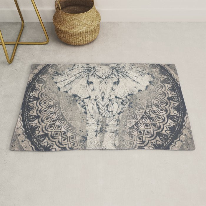 Indian Elephant Mandala Rug Gallery Image 1