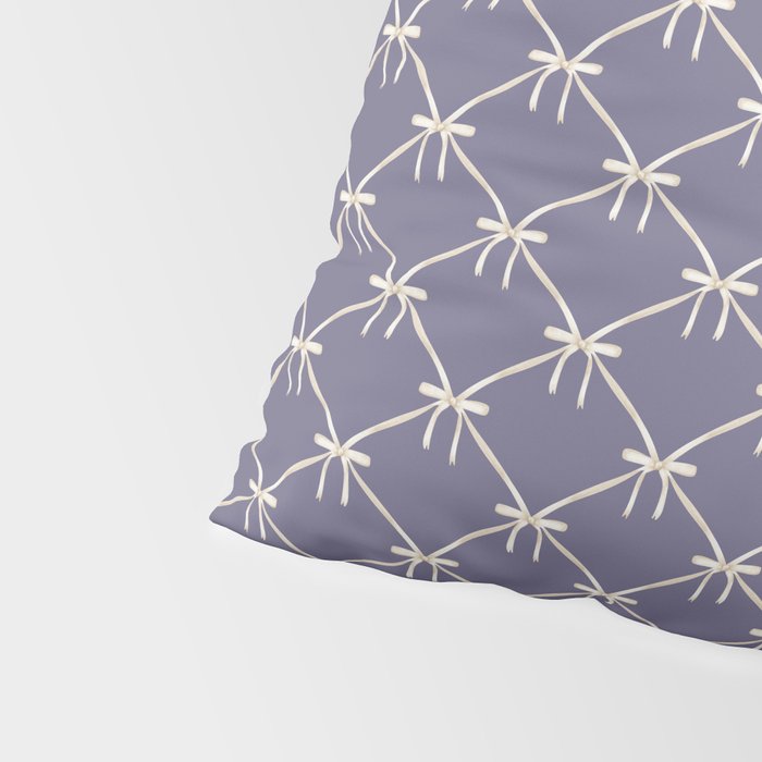Bows & Ribbons Pattern XXXIII Neutral Lavender Purple Pillow Sham Gallery Image 4