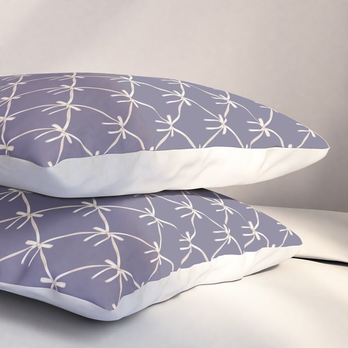 Bows & Ribbons Pattern XXXIII Neutral Lavender Purple Pillow Sham Gallery Image 3