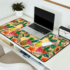 Tropical Fruit and Flower Pattern Desk Mat Gallery Image 2