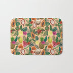 Tropical Fruit and Flower Pattern Bath Mat Gallery Image 1