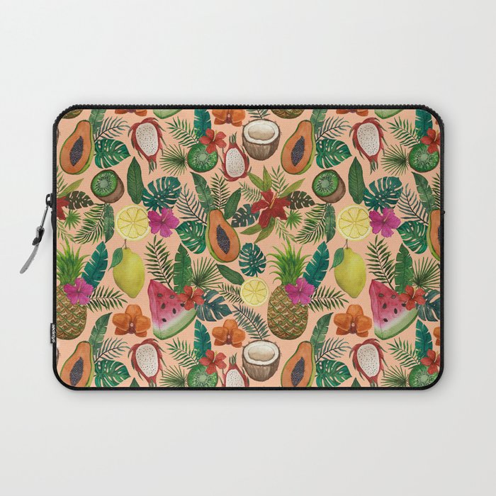 Tropical Fruit and Flower Pattern Laptop Sleeve Gallery Image 1