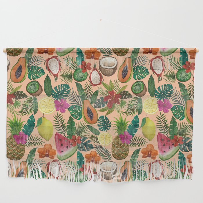 Tropical Fruit and Flower Pattern Wall Hanging Gallery Image 1
