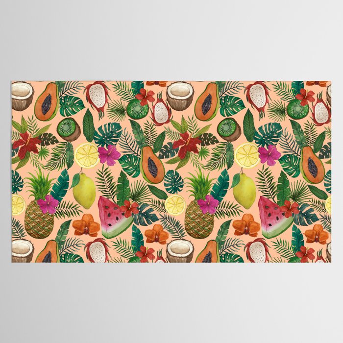 Tropical Fruit and Flower Pattern Tablecloth Gallery Image 2