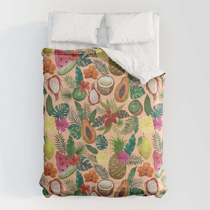 Tropical Fruit and Flower Pattern Comforter Gallery Image 6