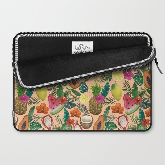 Tropical Fruit and Flower Pattern Laptop Sleeve Gallery Image 2