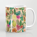 Tropical Fruit and Flower Pattern Coffee Mug Gallery Image 1