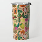 Tropical Fruit and Flower Pattern Travel Mug Gallery Image 2