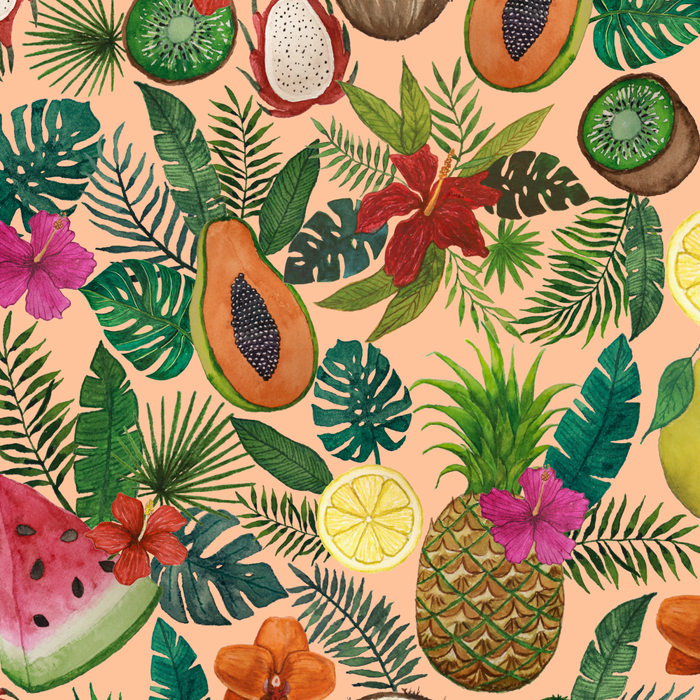 Tropical Fruit and Flower Pattern Coffee Mug Gallery Image 2