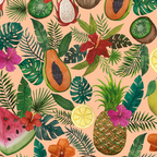 Tropical Fruit and Flower Pattern Coffee Mug Gallery Image 2