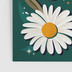 Drippy Daisy Dreamscape - White on Teal Poster Gallery Image 3