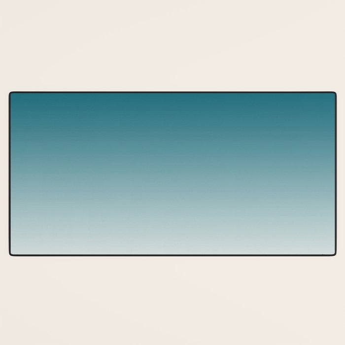 Tropical Dark Teal Gradient Inspired by Sherwin Williams 2020 Trending Color Oceanside SW6496 on Off White Desk Mat Gallery Image 3