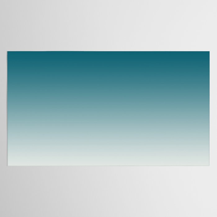 Tropical Dark Teal Gradient Inspired by Sherwin Williams 2020 Trending Color Oceanside SW6496 on Off White Tablecloth Gallery Image 2
