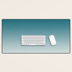 Tropical Dark Teal Gradient Inspired by Sherwin Williams 2020 Trending Color Oceanside SW6496 on Off White Desk Mat Gallery Image 1
