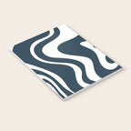 Liquid Swirl Abstract Pattern in Navy Blue and White Notebook Gallery Image 3